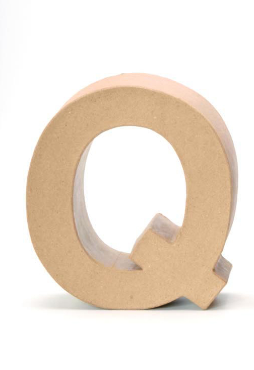 Papp-Buchstaben Q 17,5x5,5cm